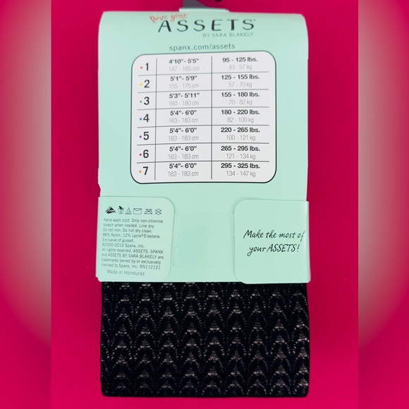 Assets by Spanx !!! Black Shaping Tights Textured Wishbone !! Spanx Size… - Picture 4 of 5